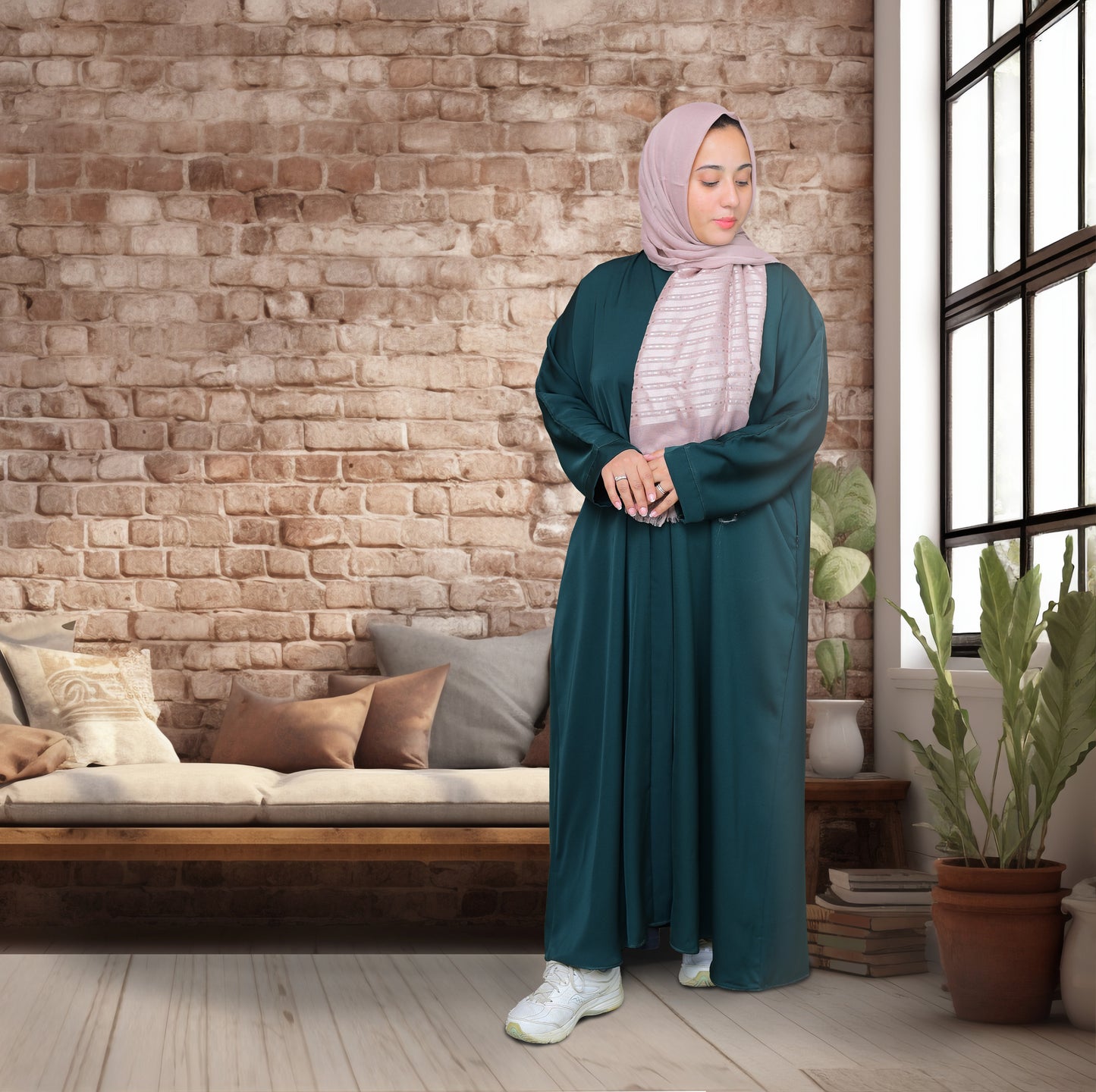 DARK GREEN GOWN ABAYA