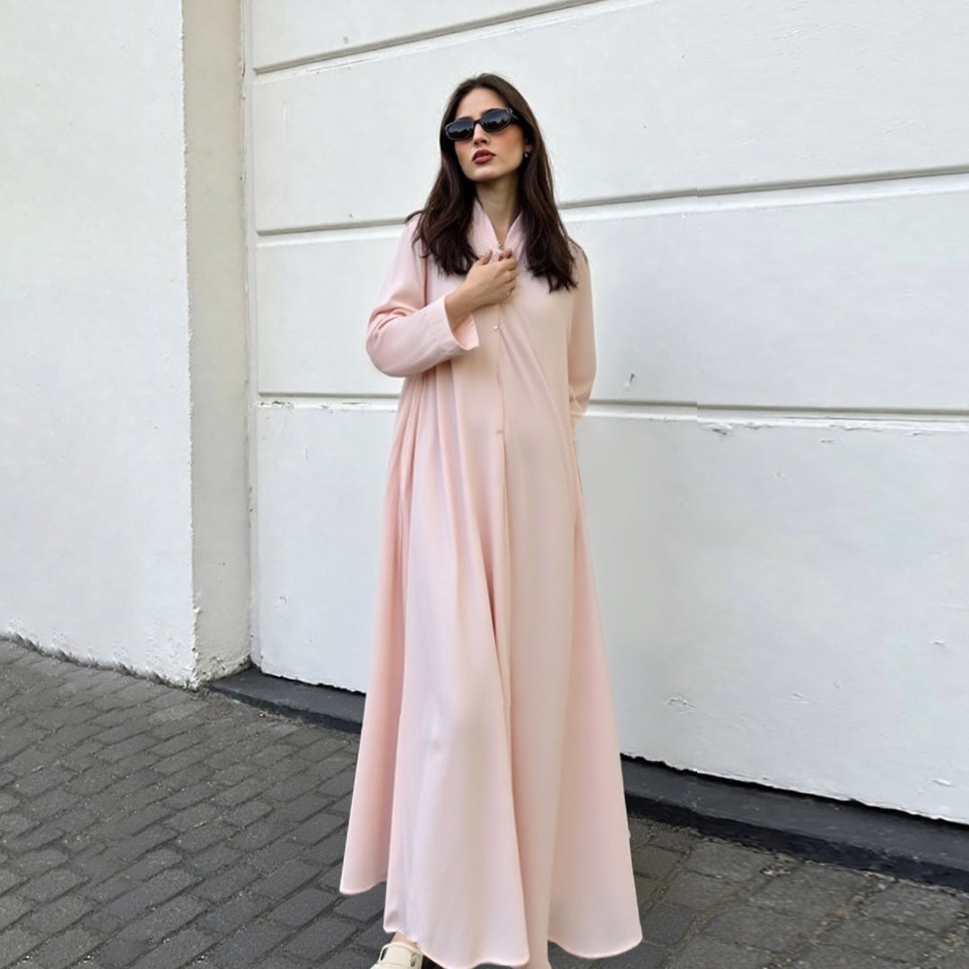 PINK GOWN OPEN ABAYA
