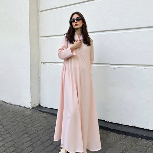 PINK GOWN OPEN ABAYA