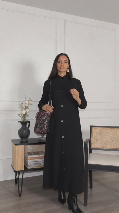 BLACK OPEN ABAYA