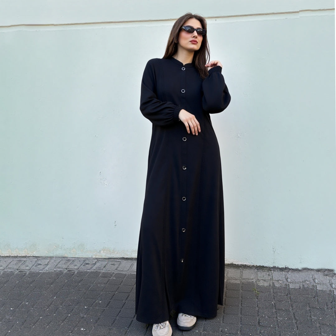 BLACK OPEN ABAYA